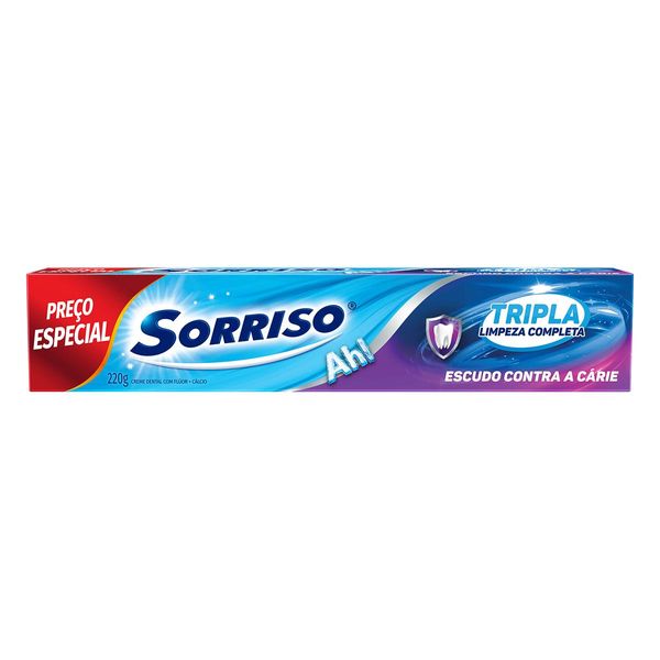 Creme Dental Sorriso Tripla Limpeza Completa 220gr