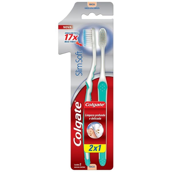 Escova de Dente Colgate Slim Soft 2 unid
