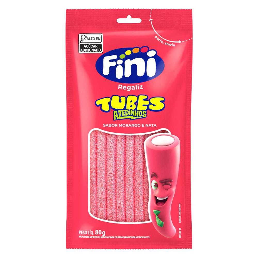 Regaliz Fini Tubes Morango Azedinhos 80g