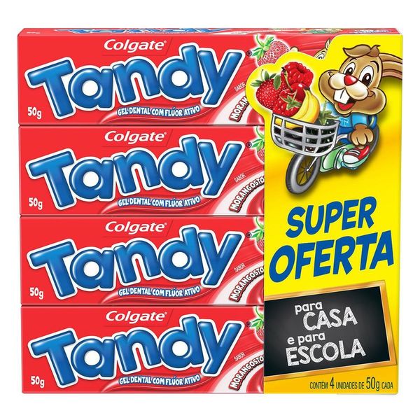 Creme Dental Infantil Colgate Tandy Morangostoso 50g 4 unidades