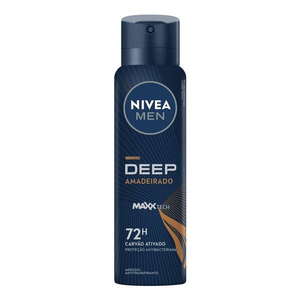 NIVEA MEN Antitranspirante Aerossol Deep Amadeirado MaxxTech 150 ml