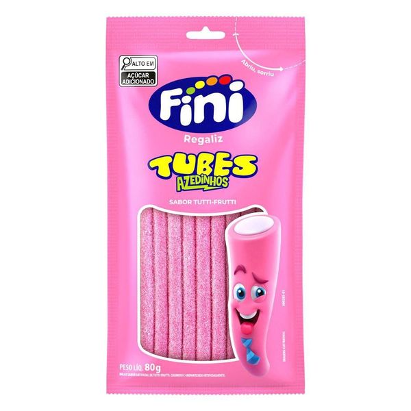 Regaliz Fini Tubes Azedinho Tutti Frutti 80g