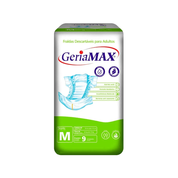 Fraldas Descartáveis para Adulto Geriátrica GERIAMAX M Unissex pacote 9un