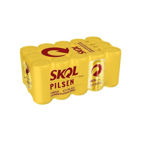Cerveja Skol Pilsen Lata 269ml Pack C/15