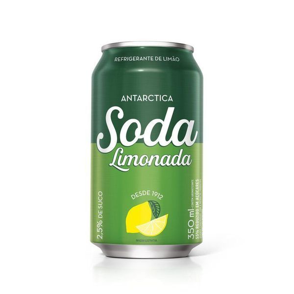 Refrigerante Soda Limonada Antarctica 350ml Lata Pack C/12