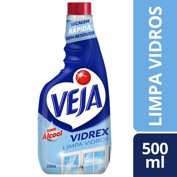 Limpa Vidros Spray Veja Vidrex Tradicional 500ml Refil