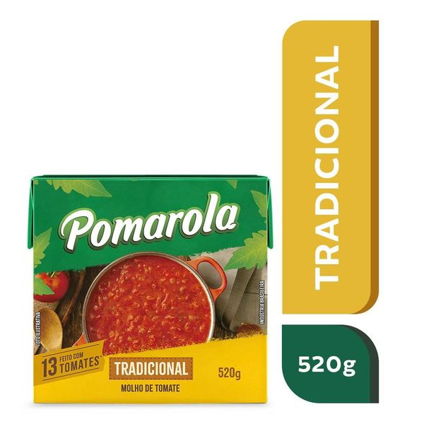 Molho de Tomate Pomarola Tradicional 520g TP