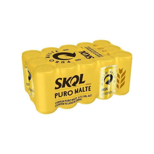 Cerveja Skol Puro Malte 269ml Lata Pack C/15
