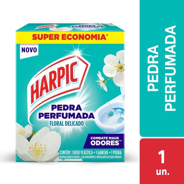 Harpic Pedra Perfumada Floral Delicado 1un Harpic Pedra Perfumada Floral Delicado 1un