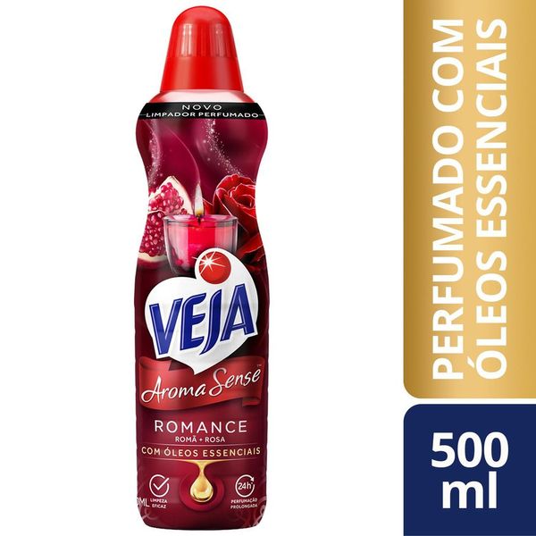 Limpador Perfumado Veja Aroma Sense Romance 500ml com óleos essenciais