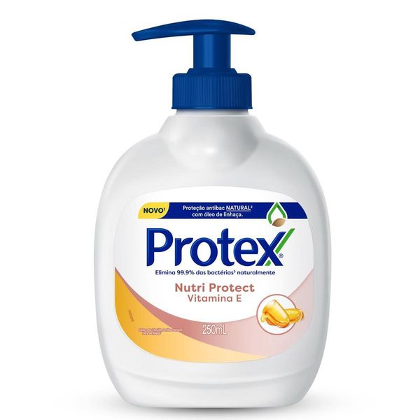 Sabonete Líquido Antibacteriano para as Mãos Protex Nutri Protect Vitamina E 250ml Sabonete Líquido para Mãos