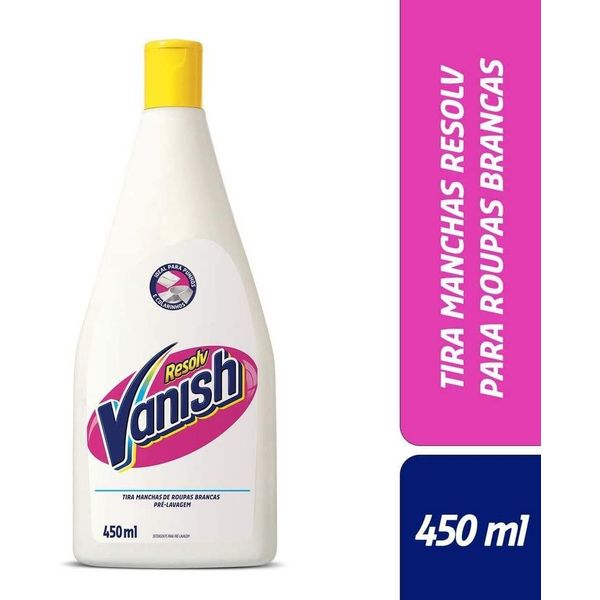 Tira Manchas Vanish Resolv Pré Lavagem para roupas brancas 450ml