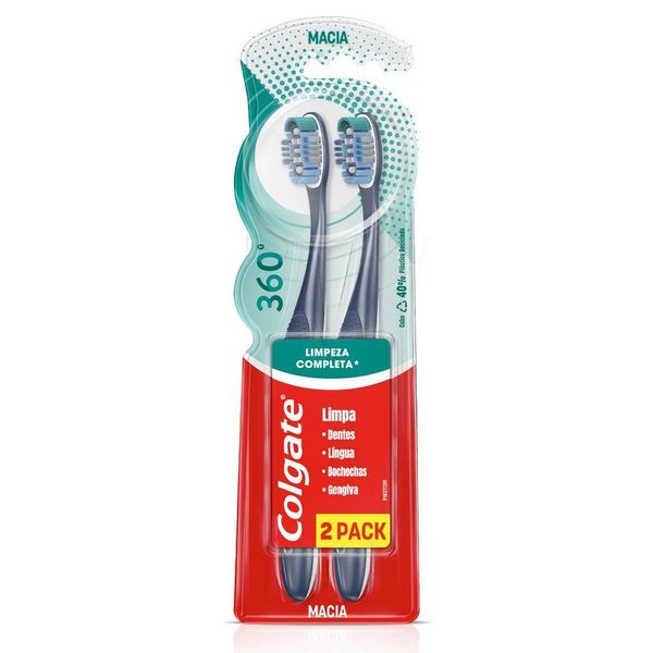 Escova de dente Colgate 360º 2 unid