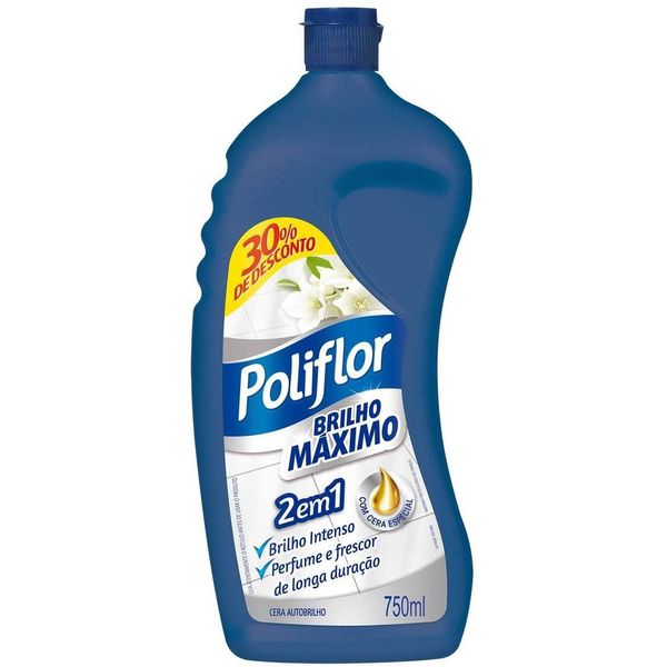 Cera Autobrilho Líquida Poliflor Brilho Máximo e Proteção Intensa 750 ml Embalagem Econômica