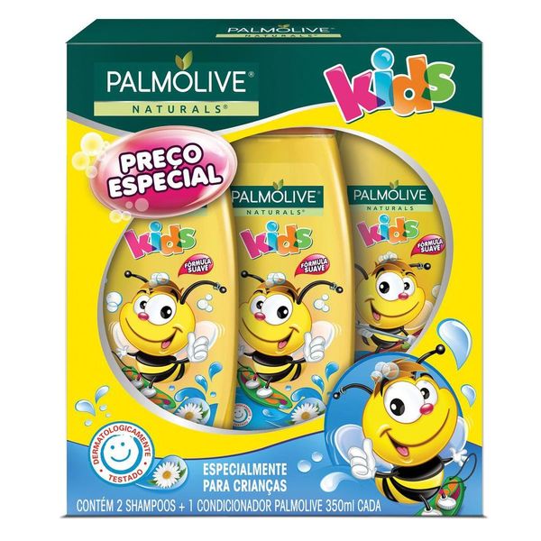 Shampoo e Condicionador para crianças Palmolive Naturals Kids Todo Tipo de Cabelo 350ml Promo Leve 2 Shampoos + 1 Condicionador