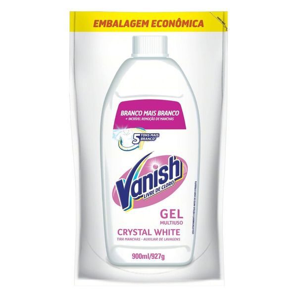 Tira Manchas Vanish Liquido Crystal White para roupas brancas Refil Econômico 900ml