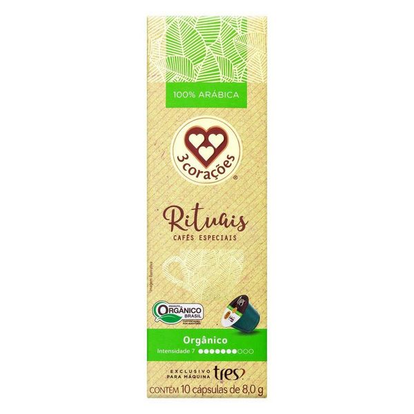 Capsula de Café Espresso Rituais Orgânico 3 Corações 10 unid