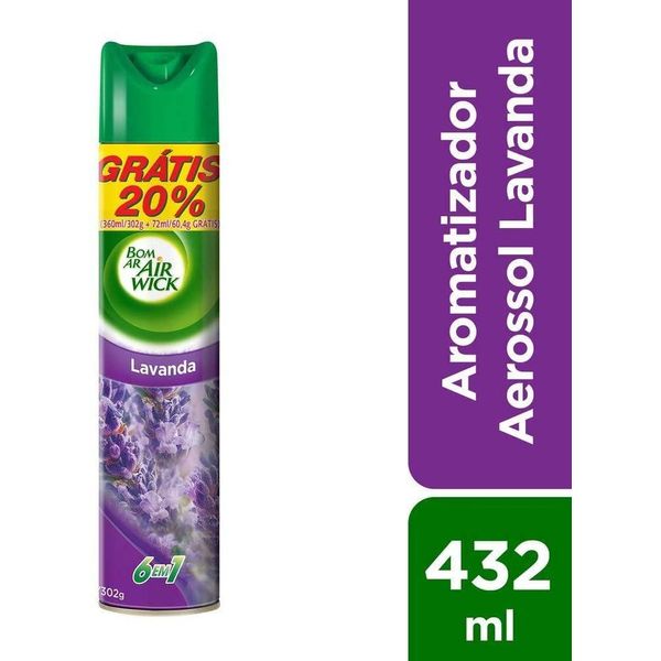 Aromatizador Bom Ar Aerossol Lavanda 432ml Oferta