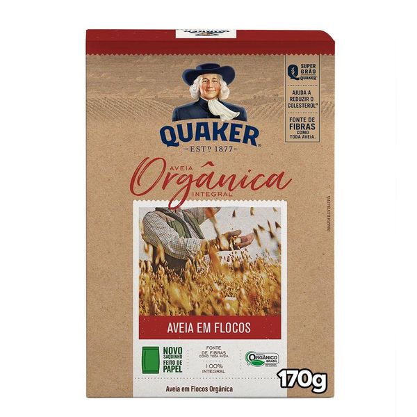 Aveia Orgânica Em Flocos Quaker Caixa 170G