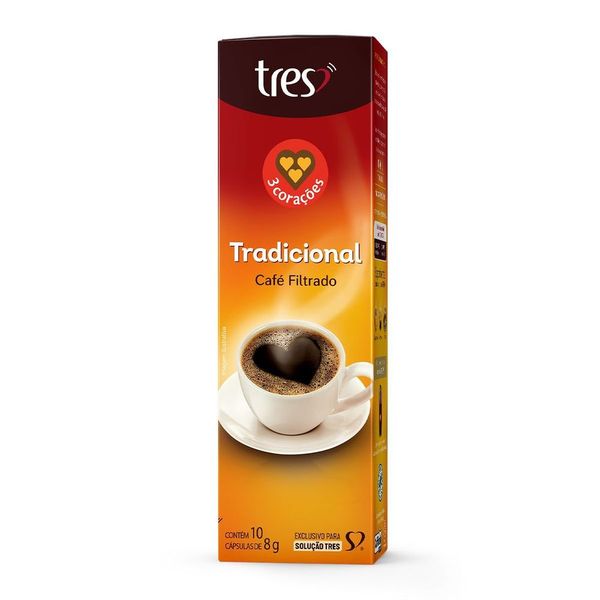 Capsula de Café Filtrado Tradicional 3 Corações 10 unid