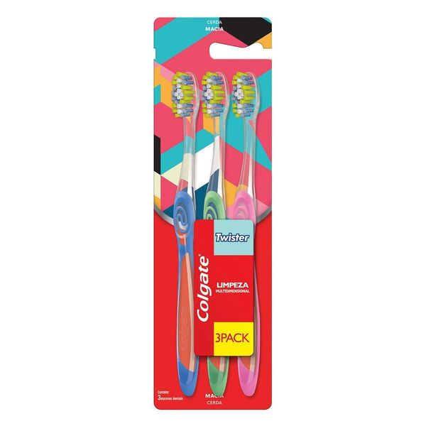Escova de Dente Colgate Twister 3 unid