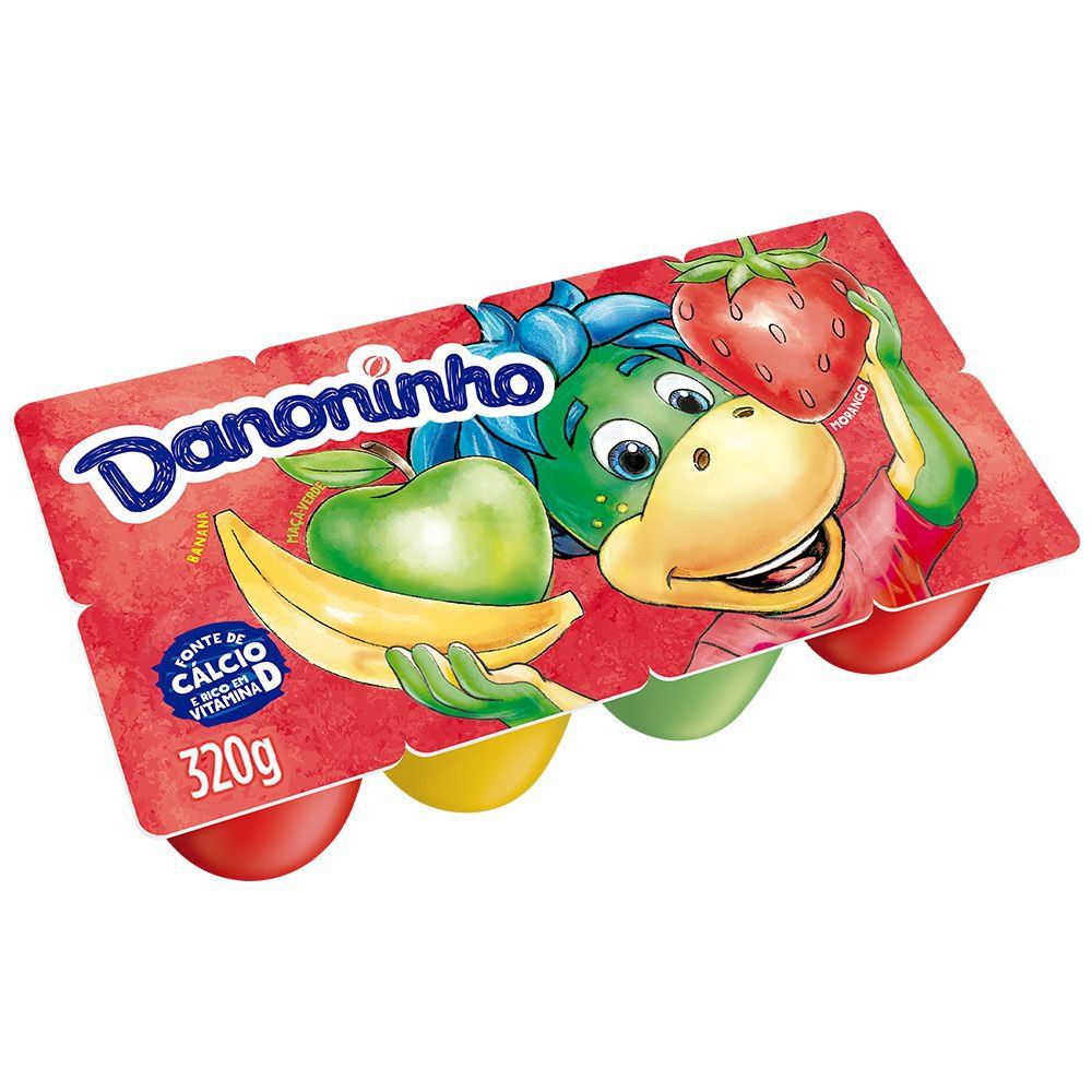 Danoninho Petit Suisse Morango, Banana e Maçã-Verde 320g 8 unidades