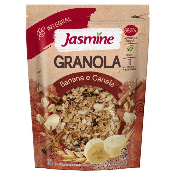 Granola Integral Banana e Canela Jasmine 250g