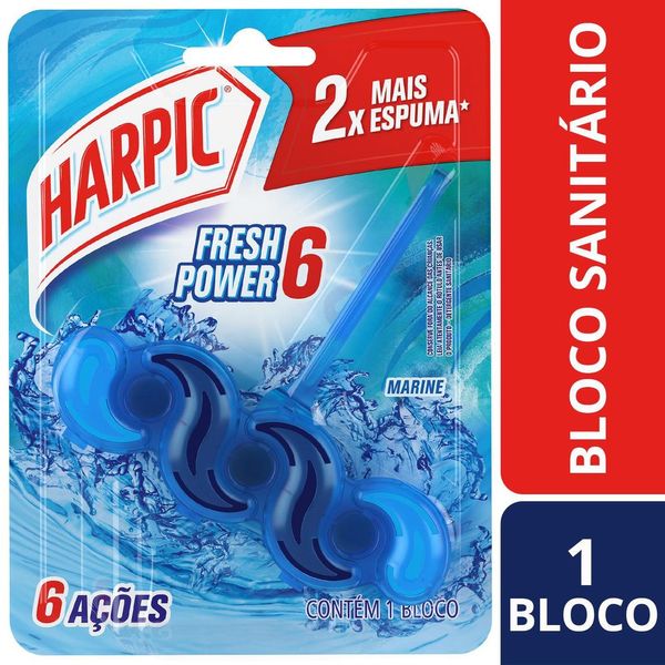 Bloco Sanitário Harpic Fresh Power 6 Marine Bloco Sanitário Harpic Fresh Power 6 Marine