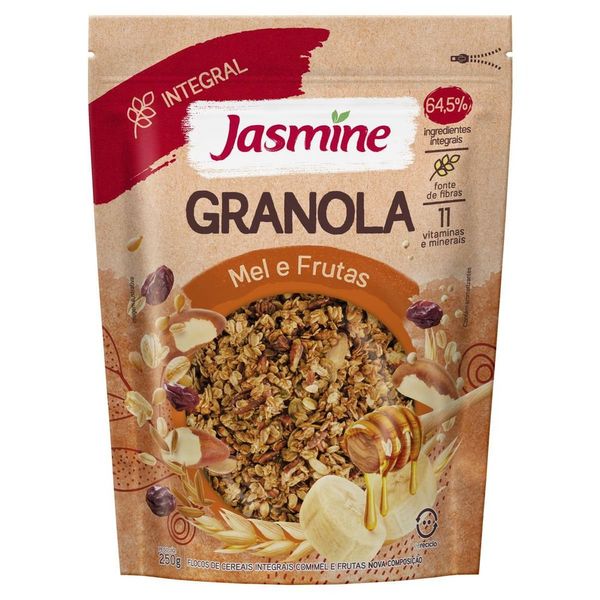 Granola Integral Mel e Frutas Jasmine 250g