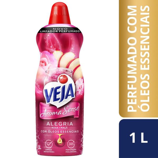 Limpador Perfumado Veja Aroma Sense Alegria 1L com óleos essenciais
