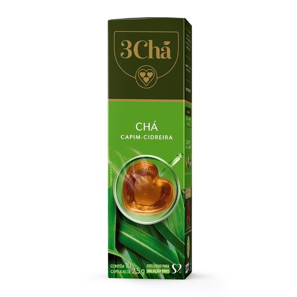 Capsula de Chá Capim Cidreira 3 Corações 10 unid