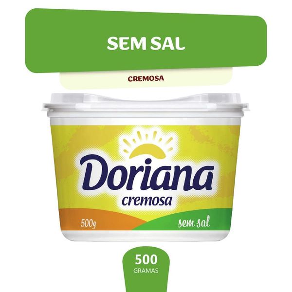 Margarina cremosa sem sal Doriana 500g Margarina cremosa sem sal Doriana 500g