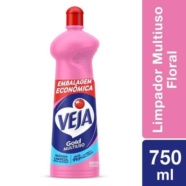 Limpador Multiuso Veja Gold Floral 750ml Embalagem Econômica