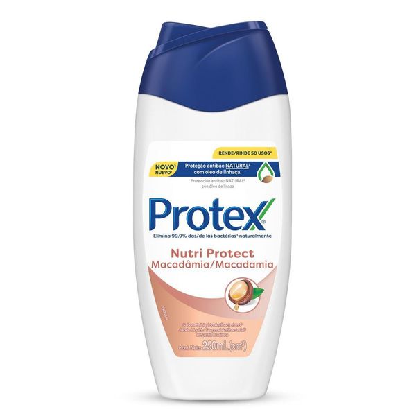 Sabonete Líquido Antibacteriano para Corpo Protex Nutri Protect Macadâmia 250ml Sabonete Líquido para Corpo