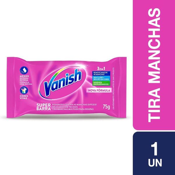 Tira Manchas Vanish Super Barra para roupas coloridas 75g
