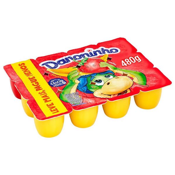 Danoninho Petit Suisse Morango e Banana 480g 12 unidades