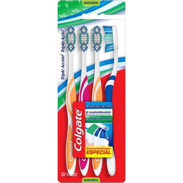 Escova de Dente Colgate Tripla Ação 4 unid Promo Embalagem Especial