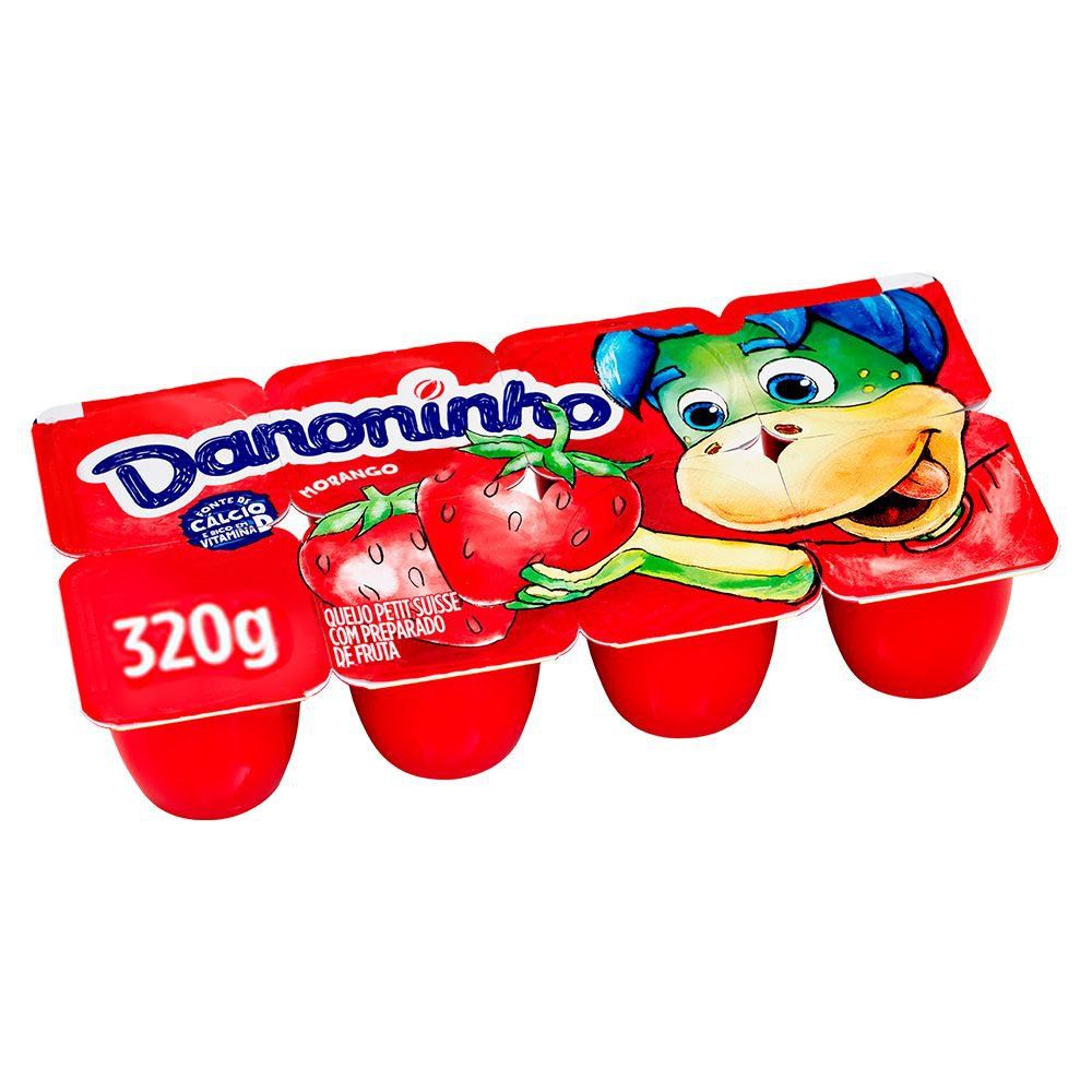 Danoninho Petit Suisse Morango 320g 8 unidades