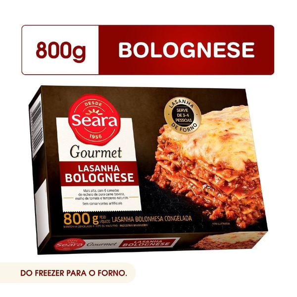 Lasanha bolognese Seara Gourmet 800g