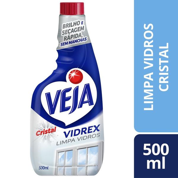 Limpa Vidros Spray Veja Vidrex Cristal 500ml Refil Limpa Vidros Spray Veja Vidrex Cristal 500ml Refil
