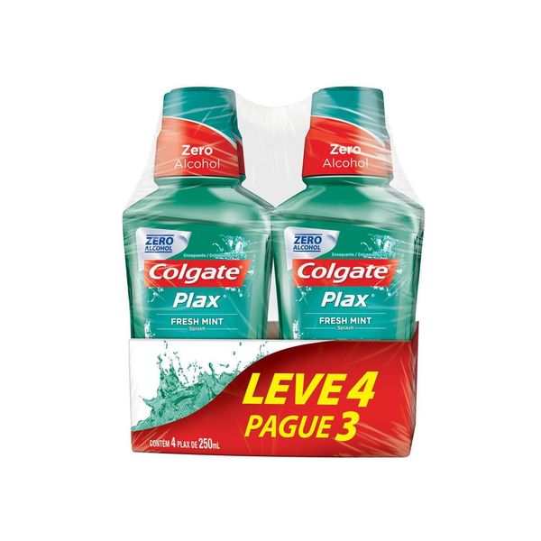 Enxaguante Bucal Colgate Plax Fresh Mint 250ml Promo Leve 4 Pague 3