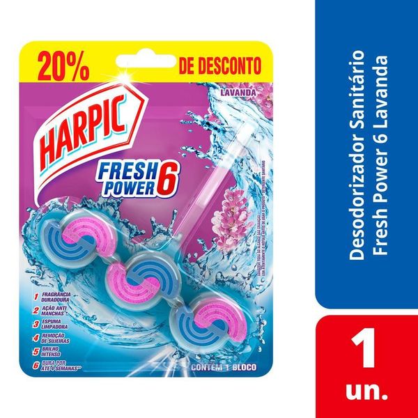 Harpic Fresh Power 6 Limpador e Aromatizador Sanitário Lavanda 20% off