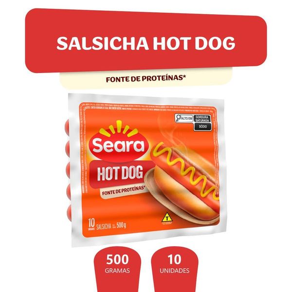 Salsicha hot dog Seara 500g Salsicha hot dog Seara 500g