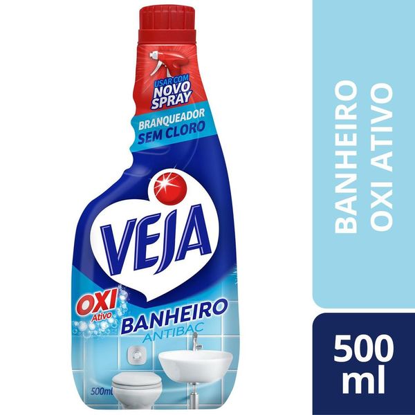 Limpador Spray Anti Bac Veja Banheiro Oxi 500ml Refil