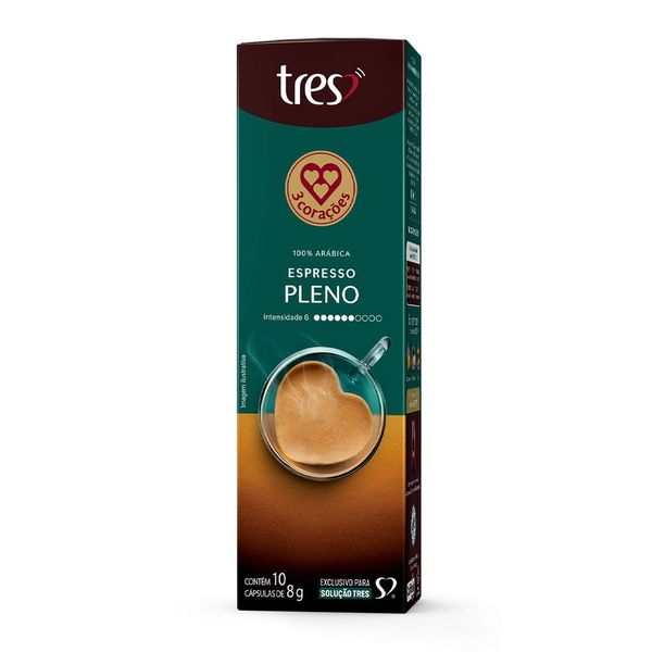 Capsula de Café Espresso Pleno 3 Corações 10 unid