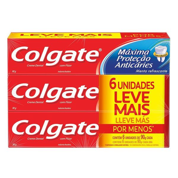 Creme Dental Colgate Tripla Ação Menta Original 90g Promo Leve Mais por Menos 6un