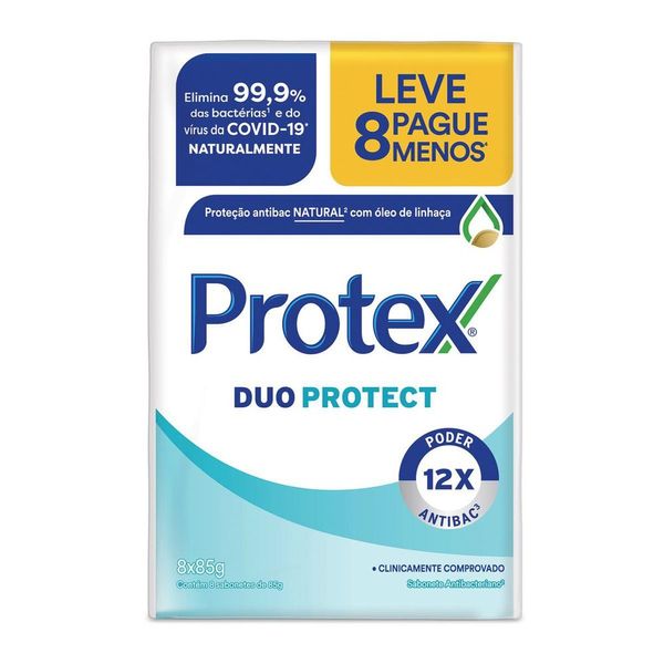 Sabonete em Barra Antibacteriano Protex Duo Protect 8 un de 85g Promo Leve Mais Pague Menos