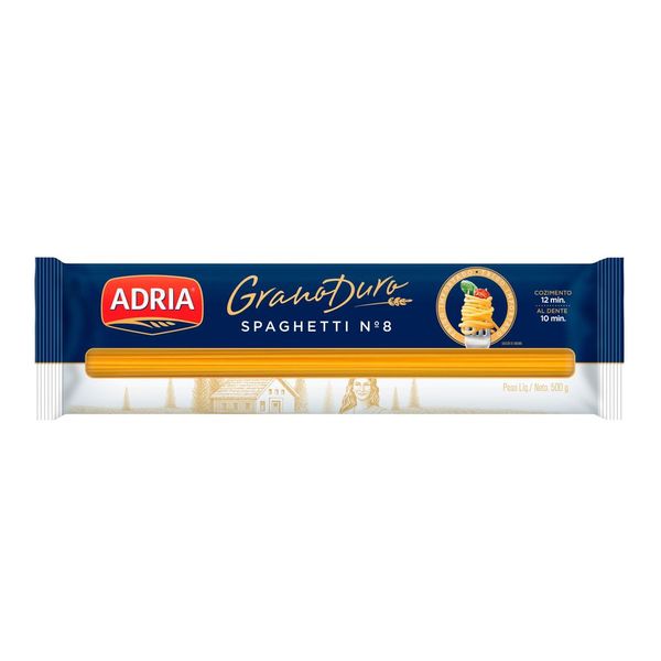 Macarrão de Sêmola Grano Duro Espaguete 8 Adria 500g Macarrão de Sêmola Grano Duro Espaguete 8 Adria 500g