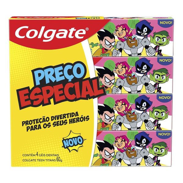 Creme Dental Infantil Colgate Teen Titans Go 60g 4 unid com Desconto