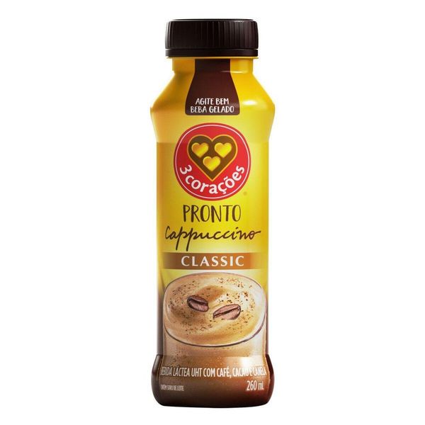 Bebida Láctea Cappuccino Classic 3 Corações 260ml